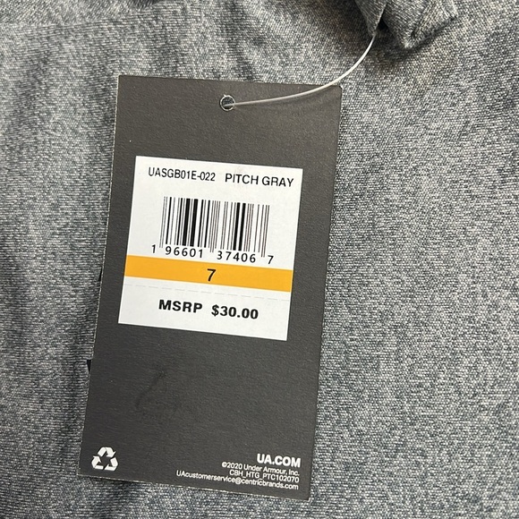 Boys Under Armour Match Polo Pitch Gray Size 7 New with Tags - Picture 8 of 8
